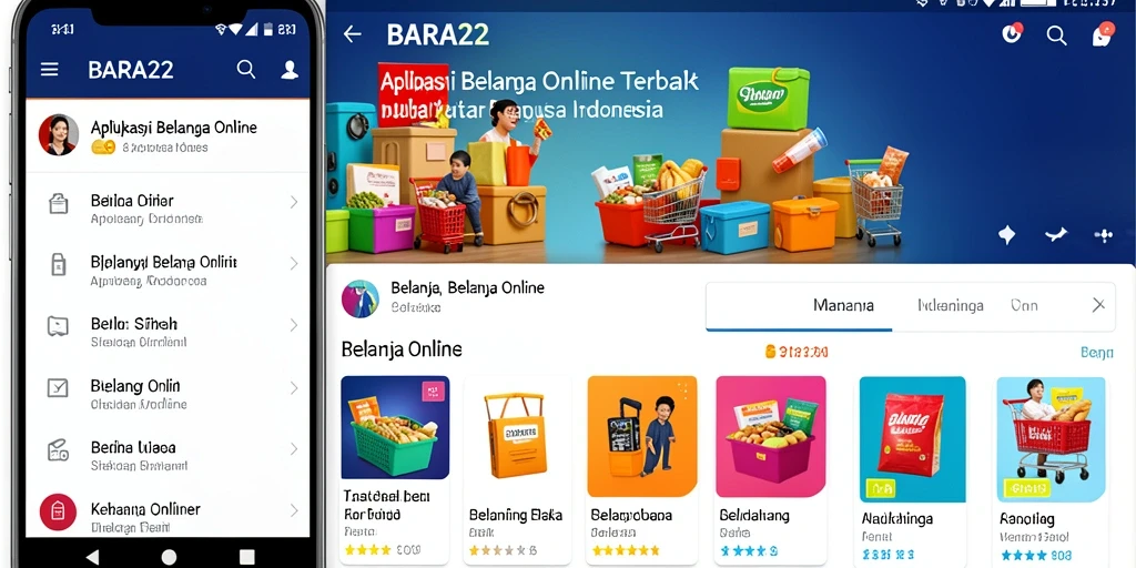 Antarmuka BARA22 yang user-friendly untuk belanja online.