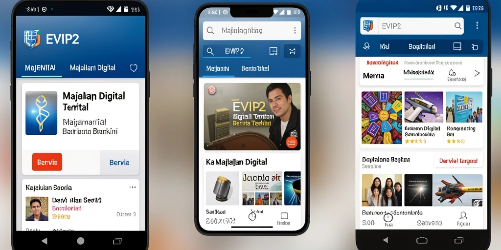 Tampilan antarmuka EVIP2 dengan konten Majalah Digital yang menarik.