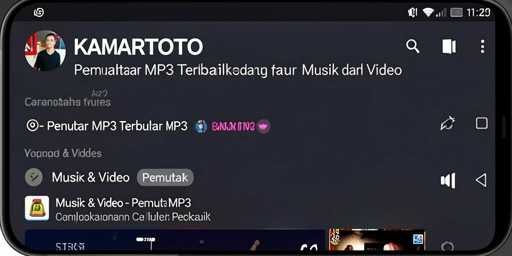 Tampilan antarmuka KAMARTOTO sebagai Pemutar MP3 yang intuitif.
