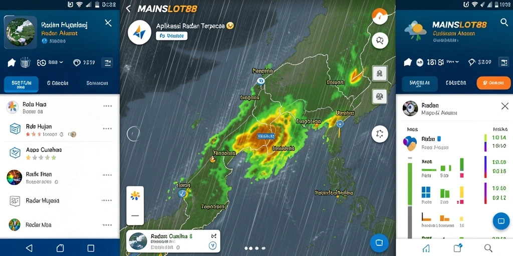 Tampilan antarmuka MAINSLOT88 dengan fungsi radar hujan yang informatif.