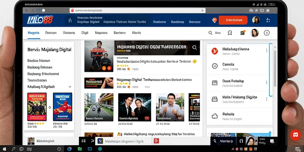 Tampilan antarmuka modern dan fungsional dari aplikasi Majalah Digital.