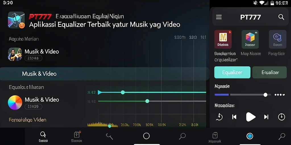 Antarmuka PT777 yang intuitif dan menarik untuk equalizer.