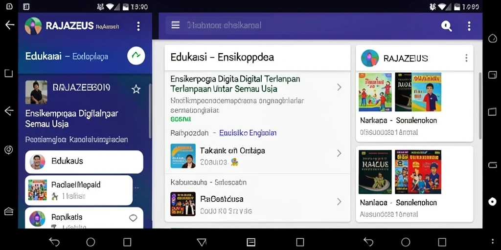 Antarmuka aplikasi RAJAZEUS yang informatif dan menarik.