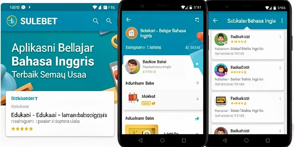 Antarmuka SULEBET yang menarik dan interaktif untuk belajar bahasa Inggris.